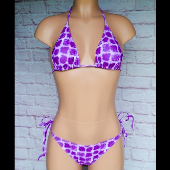 Purple, Tie-Dye Spots, Bikini Set - Picture 1 of 6